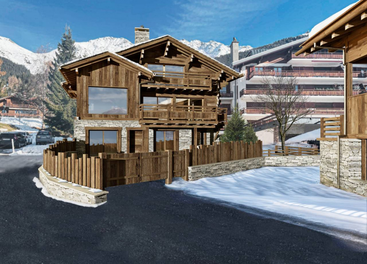 Situé au cœur de Verbier, chalet en construction