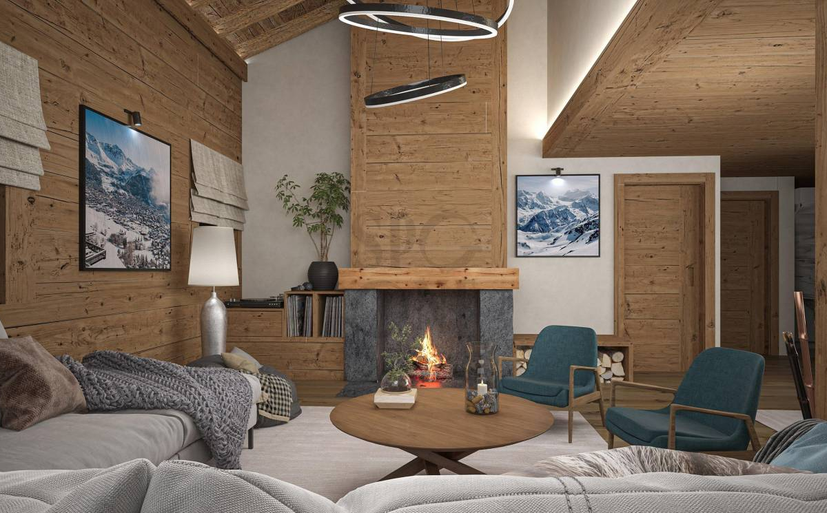 Situé au cœur de Verbier, chalet en construction