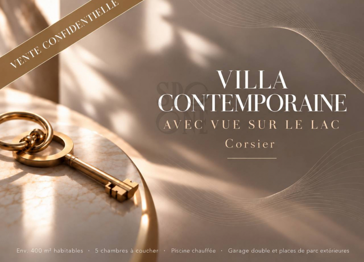 Vente confidentielle: villa moderne avec piscine et vue sur le lac